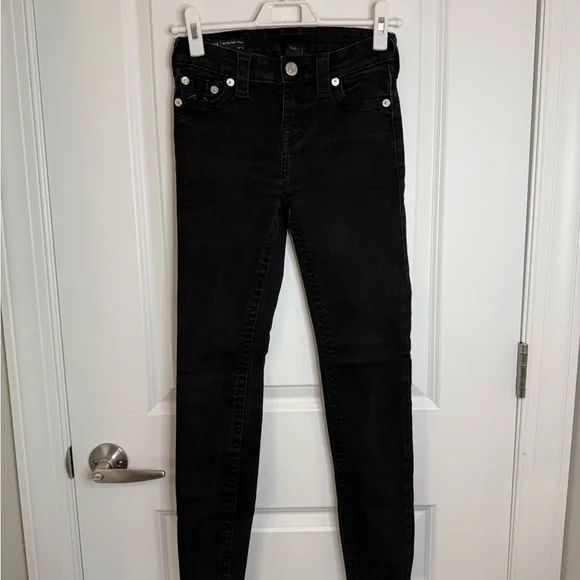 True Religion Halle Mid Rise Super Skinny Black Jeans - Picture 11 of 12